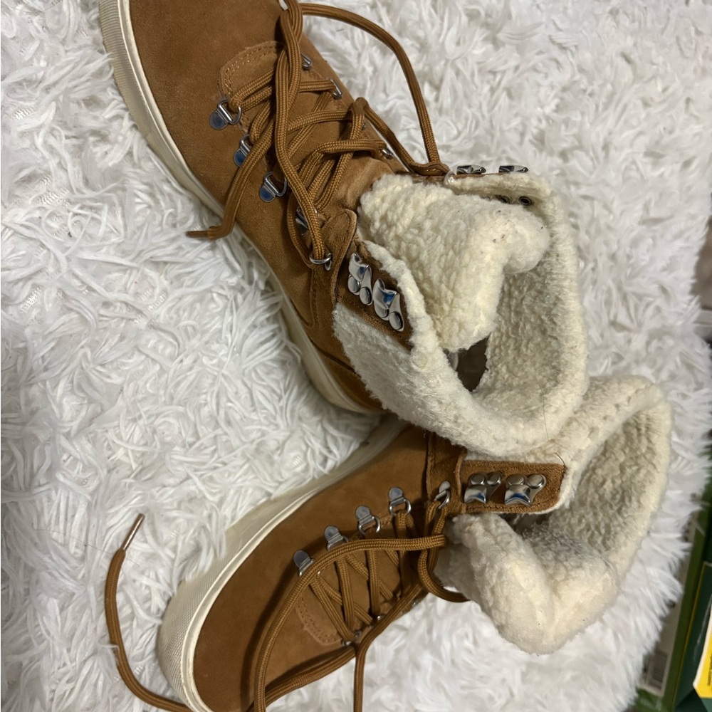 Marc Fisher Brown Shearling-Lined Winter Boots